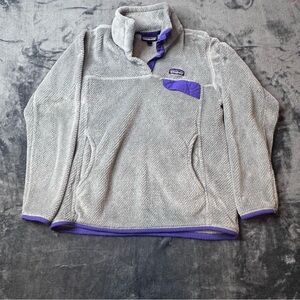 Patagonia Fleece Pullover in Gray and Purple